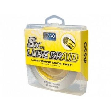 Fir Asso 8xPE Lure Braid 0.12mm 8.30kg 150m Galben