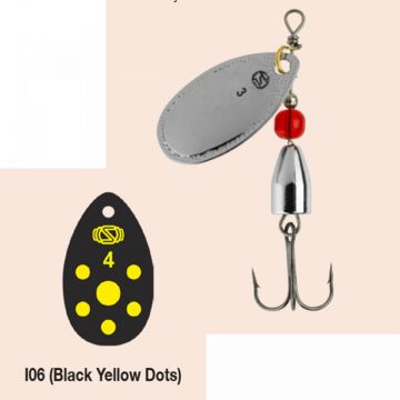 Rotativa 3 8gr Swimy Inline Spinner I01 Black Yellow Dots