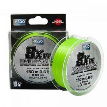 Fir Asso Light Games PE 8x 0.148mm 7.26kg 150m Fluo Chartreuse