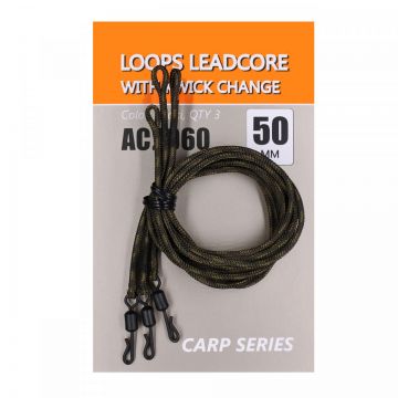 Loops Leadcore Orange cu Agrafa Quick Change 50cm 3buc