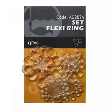Set Orange Flexi Ring No.5,7,10mm 6buc