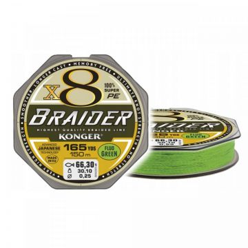 Fir Textil Konger Braider X8 0.06mm 4.9kg 150m Fluo Green