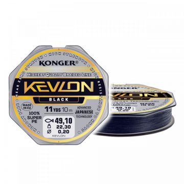 Fir Textil Konger Rigging Line Kevlon X4 0.12mm 10.1kg 10m Black