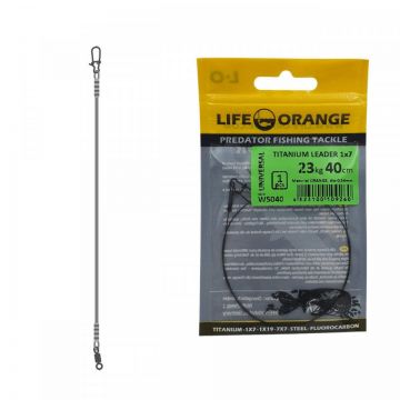 Struna Titan 1x7 Orange 14kg 27cm 0.45mm Titanium Leader 1buc