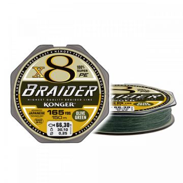 Fir Textil Konger Braider X8 0.04mm 4.05kg 150m Olive Green