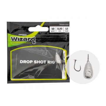 Montura Energoteam Wizard Leader Fluorocarbon Drop Shot Rig (Greutate plumb: 10g)