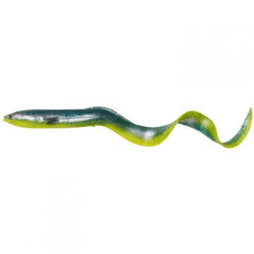 Swimbait 3D Real Eel Loose Body 15cm 12G Green Yellow Glitter 3buc