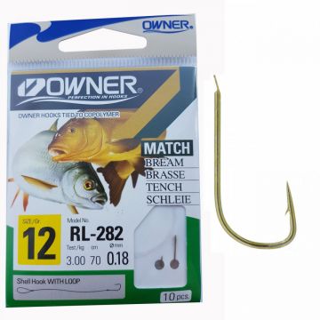 Carlige Legate Owner RL-282 No.12 70cm 0,18mm