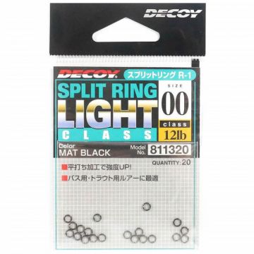 Inele despicate Decoy R-1 Split Ring Light Class Black, 20buc (Marime: 00)