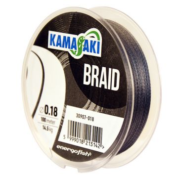 Fir Textil Kamasaki Braid, Grey, 100m (Diametru fir: 0.18 mm)