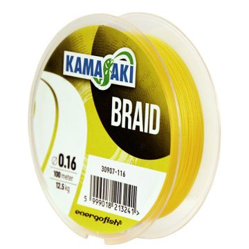 Fir Textil Kamasaki Braid, Yellow, 100m (Diametru fir: 0.16 mm)
