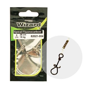 Montura Inaintas Energoteam Wizard Leader Spiral Fluorocarbon, 25cm, 2buc/plic (Rezistenta: 11 kg)