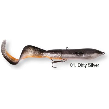 Swimbait Hard Eel 17cm 40G SS Dirty Silver 1+2Buc