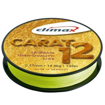 Fir textil Climax Carat 12, galben fluo, 135m (Diametru fir: 0.13 mm)