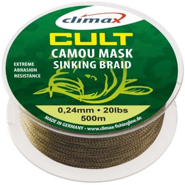 Fir textil Climax Cult Camou Mask Sinking Braid, 500m (Diametru fir: 0.18 mm)