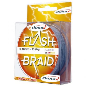 Fir textil Climax Flash Braid, gri, 100m (Diametru fir: 0.28 mm)