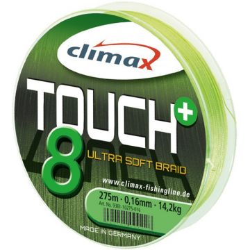 Fir textil Climax Touch 8+, chartreuse fluo, 135m (Diametru fir: 0.22 mm)