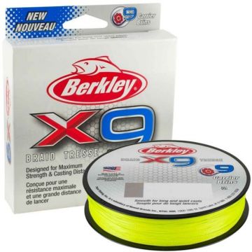 Fir textil X9 Low Vis galben fluo 150m Berkley (Diametru fir: 0.25 mm)