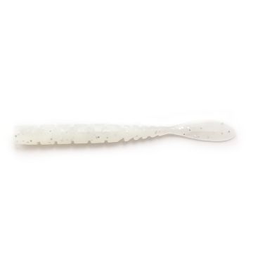 Grub Mustad Aji Micro Fla, White Glow Glitter, 5cm, 15buc/plic