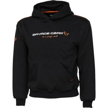 Hanorac Savage Gear Junior Logo Black Ink (Marime: S)