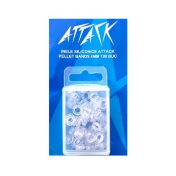 INELE SILICONICE ELASTICE ATTACK PELLET BANDS TRANSPARENTE 4MM 100BUC