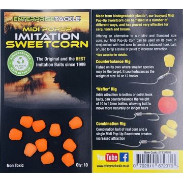 PORUMB ARTIFICIAL FLOTANT MIDI ENTERPRISE TACKLE PORTOCALIU FLUO 10 BUC MIDI