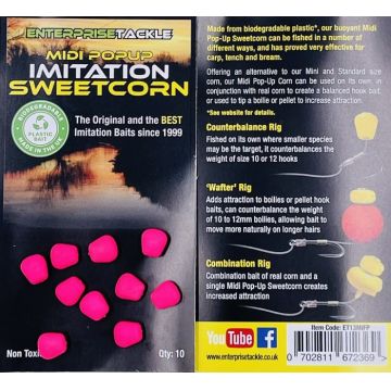 PORUMB ARTIFICIAL FLOTANT MIDI ENTERPRISE TACKLE ROZ FLUO 10 BUC MIDI