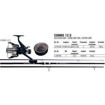 Kit crap Lineaeffe lanseta Carp Selection3.60m + mulineta Vigor Carp