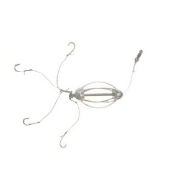 Montura pescuit  prokarpfishing tip bomba caras si crap cu 4 carlige legate cu fir textil