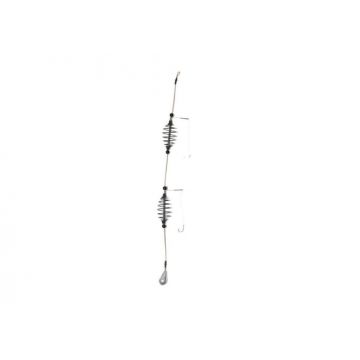 Montura pescuit super caras cu 2 momitoare + 2 carlige legate cu fir textil prokarpfishing