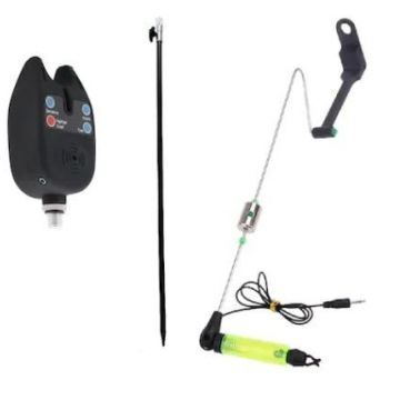 Senzor/avertiozr  pescuit si swinger cu tija baterii incluse, contragreutate L, swinger luminos  si led puternic