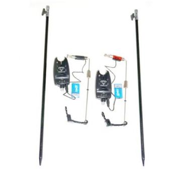 Set 2 Senzori-avertizori  pescuit, tije, swingeri luminosi,antiumezeala baterii 9v incluse