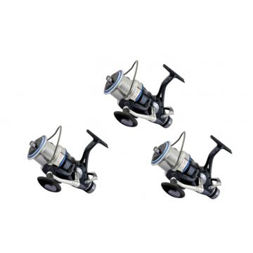 Set 3 mulinete, Diamant Alb, XZ9000, tambur long cast, baitrunner si 10 rulmenti