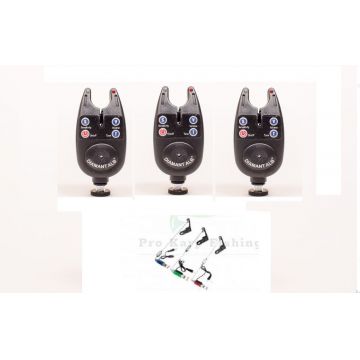 Set 3  senzori-avertizori diamant alb pescuit cu 3 swingere cu led puternic
