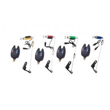 Set 4 Senzori pescuit,,Avertizori pescuit 4 Swingeri Luminosi , conectare la mufa jack
