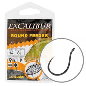 Carlige Excalibur Round Feeder Barbless (Marime Carlige: Nr. 10)