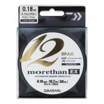 Fir textil Daiwa Morethan 12 Braid EX+SI, 135m (Diametru fir: 0.08 mm)