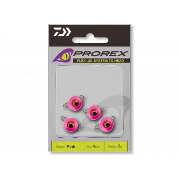 Plumb Daiwa Prorex Flexi JIG-System TG Head, roz-fluo (Greutate plumb: 7g)