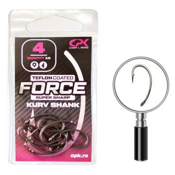 Carlige CPK Force Teflon Coated Kurv Shank, 10buc/plic (Marime Carlige: Nr. 4)
