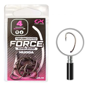 Carlige CPK Force Teflon Coated Mugga, 10buc/plic (Marime Carlige: Nr. 6)