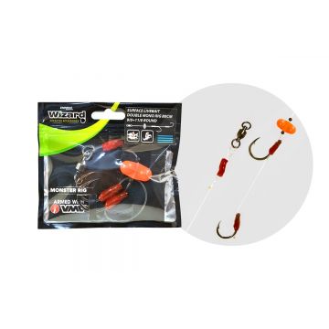 Montură Somn Wizard Monster Surface Livebait Double Mono Rig cu Zornăitoare (Marime Carlige: Nr. 6/0)
