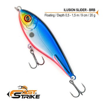 Vobler Fast Strike Ilusion Slider Floating, Culoare BRB, 9cm, 20g