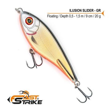 Vobler Fast Strike Ilusion Slider Floating, Culoare GR, 9cm, 20g