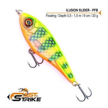 Vobler Fast Strike Ilusion Slider Floating, Culoare PFB, 9cm, 20g