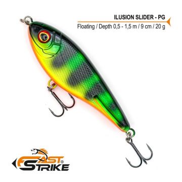 Vobler Fast Strike Ilusion Slider Floating, Culoare PG, 9cm, 20g