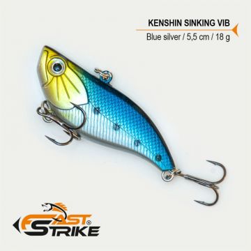 Vobler Fast Strike Kenshin Sinking Vib, Blue Silver 004, 5.5cm, 18g