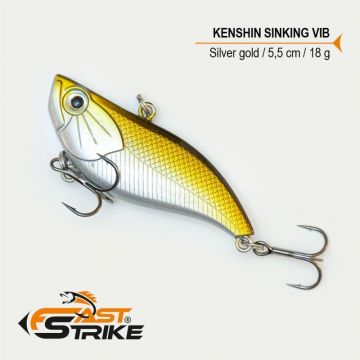 Vobler Fast Strike Kenshin Sinking Vib, Silver Gold 003, 5.5cm, 18g