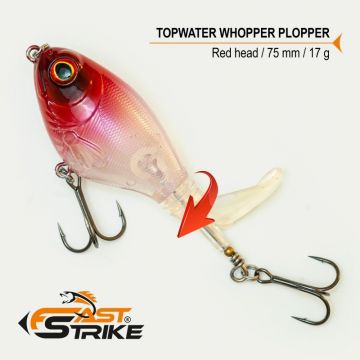 Vobler Fast Strike Top Water, Red Head 010, 7.5cm, 17g