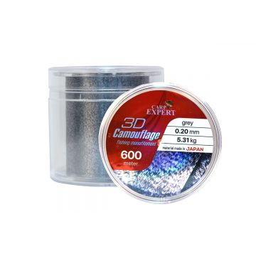 Fir Monofilament Carp Expert Neo 3D Camouflage Grey + Black, 600 m (Diametru fir: 0.25 mm)