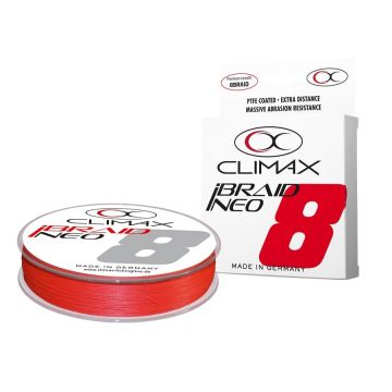 Fir Textil Climax iBraid Neo X8, Fluo Red, 135m (Diametru fir: 0.12 mm)